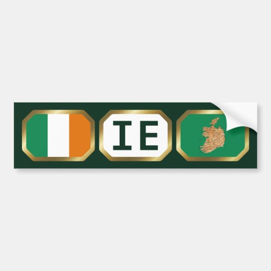 Ireland Flag Map Code Autoaufkleber (Vorne)