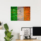 Ireland flag on a brick wall poster (Heimbüro)