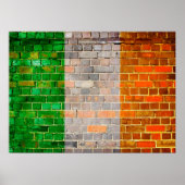 Ireland flag on a brick wall poster (Vorne)