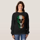 Ireland Flag Skull Irish Roots Proud Patriotic Sweatshirt (Vorne ganz)
