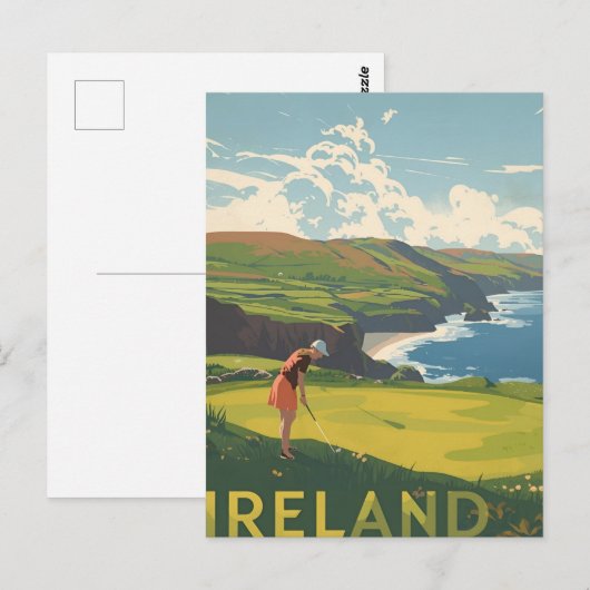 Ireland Golf Postkarte (Vorne/Hinten)