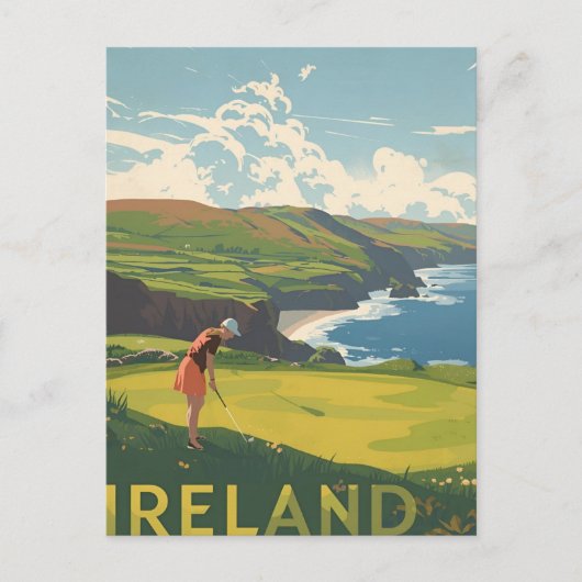 Ireland Golf Postkarte (Vorderseite)