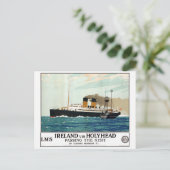 Ireland Holyhead Restured Vintage Travel Poster Postkarte (Stehend Vorderseite)