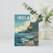 Ireland Illustration Travel Art Vintage Postkarte (Stehend Vorderseite)