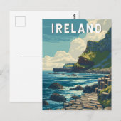Ireland Illustration Travel Art Vintage Postkarte (Vorne/Hinten)