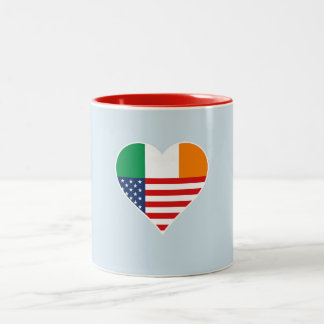 Ireland, irish - America, USA. Heart, Country Love Zweifarbige Tasse