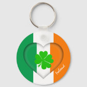 Ireland & Irish Heart, Flag lucky clover /shamrock Schlüsselanhänger (Rückseite)