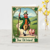 Ireland Man And Pig Fun Day Card Karte (Gelbe Blume)