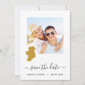Ireland Map Foto Wedding Save the Date Card (Vorderseite)