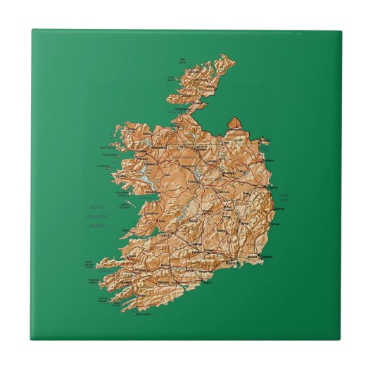 Ireland Map Tile Fliese (Vorderseite)