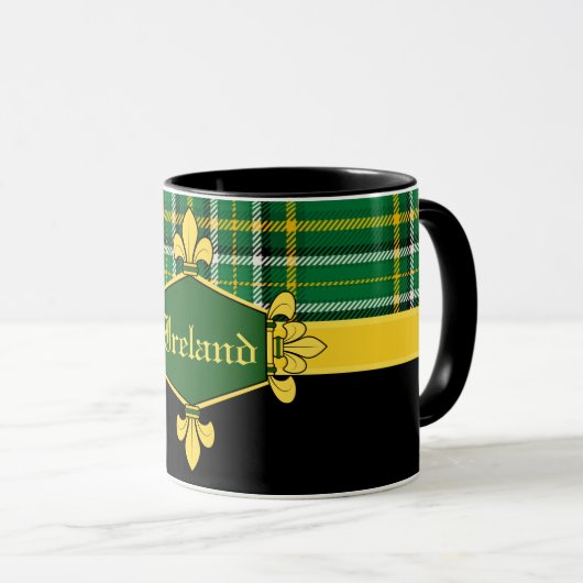 Ireland National Tartan, Customizing with name Tasse (VorderseiteRechts)
