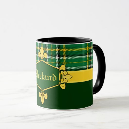Ireland National Tartan, Customizing with name Tasse (VorderseiteRechts)