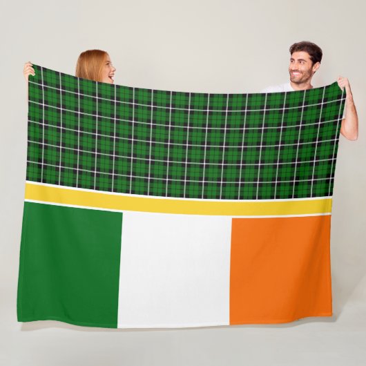 Ireland National Tartan, flag, add image or name Fleecedecke (Beispiel)