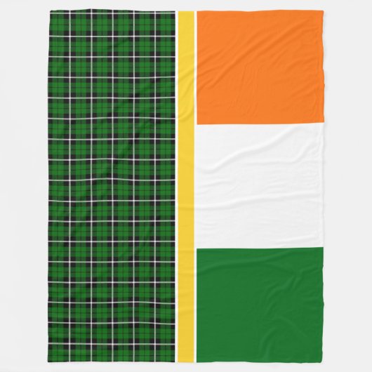 Ireland National Tartan, flag, add image or name Fleecedecke (Vorderseite)