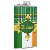 Ireland National Tartan, flag, custom with name Flachmann (Rechts)