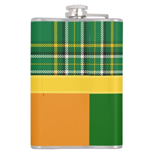 Ireland National Tartan, flag, custom with name Flachmann (Rückseite)