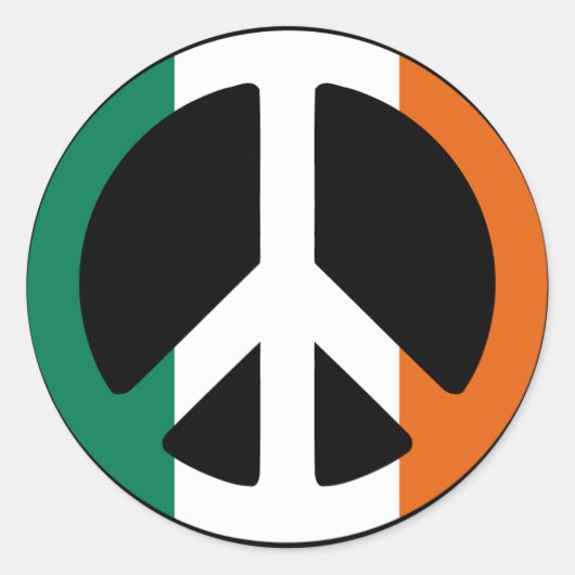 Ireland Peace Sign Runder Aufkleber (Vorderseite)