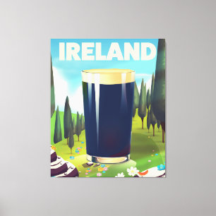 Ireland Pint Travel Poster Leinwanddruck