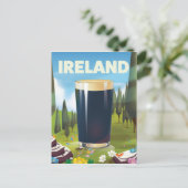 Ireland Pint Travel Poster Postkarte (Stehend Vorderseite)