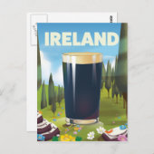 Ireland Pint Travel Poster Postkarte (Vorne/Hinten)