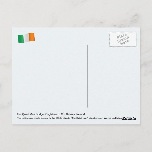 Ireland Quiet Man Bridge, Oughterard, Grafschaft G Postkarte (Rückseite)