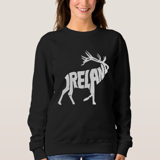 Ireland Red Deer Word Animal Sweatshirt (Vorderseite)