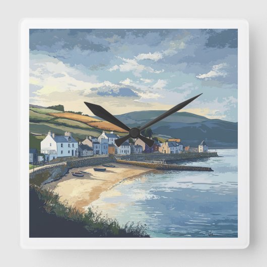 Ireland Scenic Clock Quadratische Wanduhr (Vorderseite)