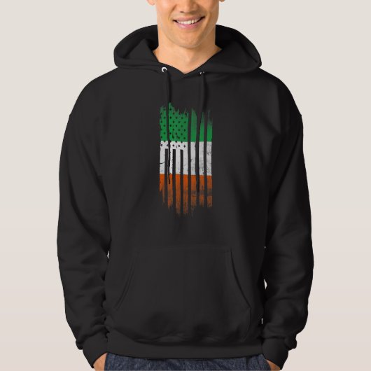 Ireland Shamrock American flag Patrick's day Cool Hoodie (Vorderseite)