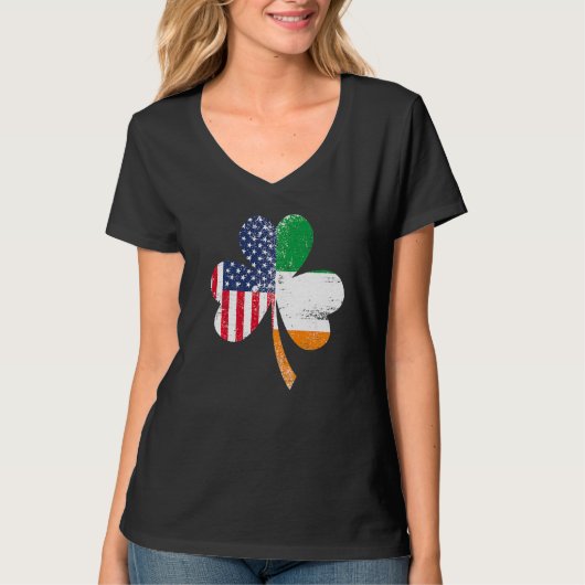 Ireland Shamrock St Patricks Day IRISH US FLAG Pre T-Shirt (Vorderseite)