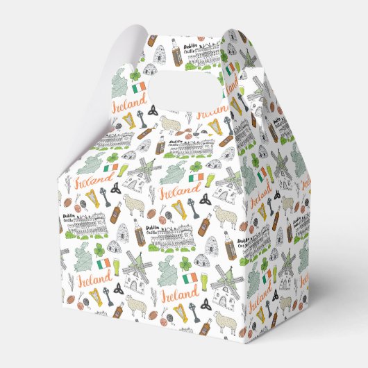 Ireland Sketch Doodle Pattern Geschenkschachtel (Vorderseite)