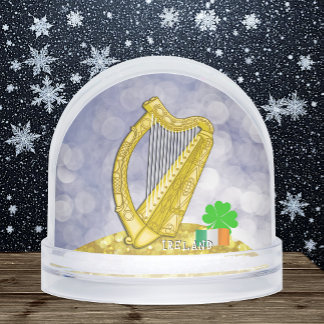 Ireland Snow Globe, Irish Flag, Shamrock / Harp Schneekugeln