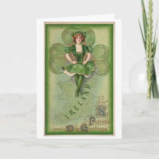 Ireland St Patrick's Day Greetings - Vintage  Karte (Vorderseite)