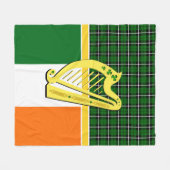 Ireland Tartan, Ireland flagge, Celtic harp Kleebl Fleecedecke (Vorderseite (Horizontal))