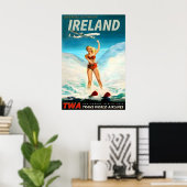 Ireland TWA Trans World Airlines Poster New Retro (Heimbüro)