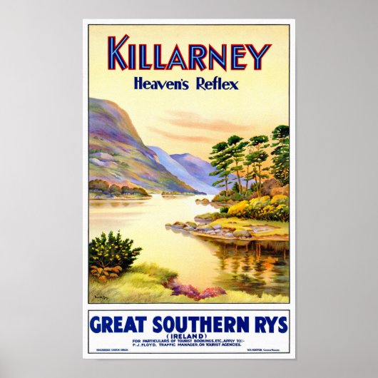 Ireland Vintage Travel Poster restauriert (Vorne)