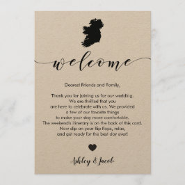 Ireland Wedding Welcome Letter & Itinerary Card Programm