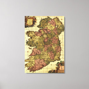 IrelandPanoramic MapIreland Leinwanddruck
