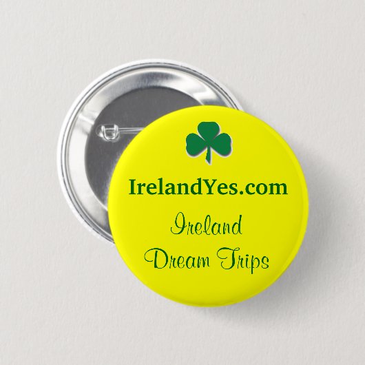 IrelandYes Kleeblatt-Knopf Button (Vorne & Hinten)