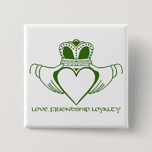 Iren Claddagh Symbol-Button oder -knopf Button (Vorderseite)