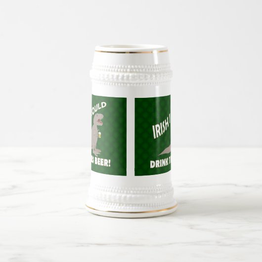 Iren I konnten dieses Bier, lustiges T-Rex trinken Bierglas (Mittel)