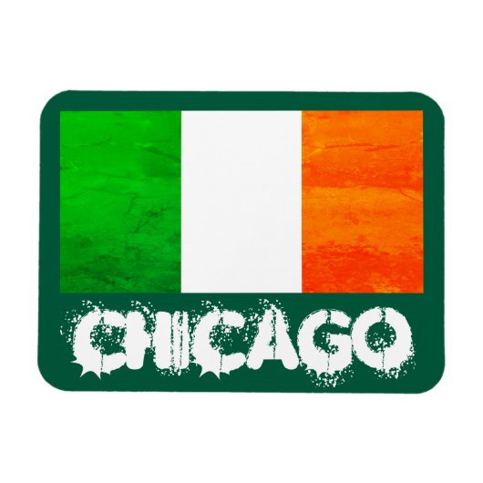 Iren in Chicago mit irischer Flagge - St. Patrick' Magnet (Horizontal)