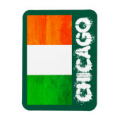 Iren in Chicago mit irischer Flagge - St. Patrick' Magnet (Vertikal)