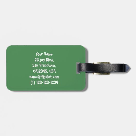 IREN-REISE-UMBAU, IRISCHES MÄDCHEN+ GRÜNER GEPÄCKANHÄNGER (Rückseite horizontal)