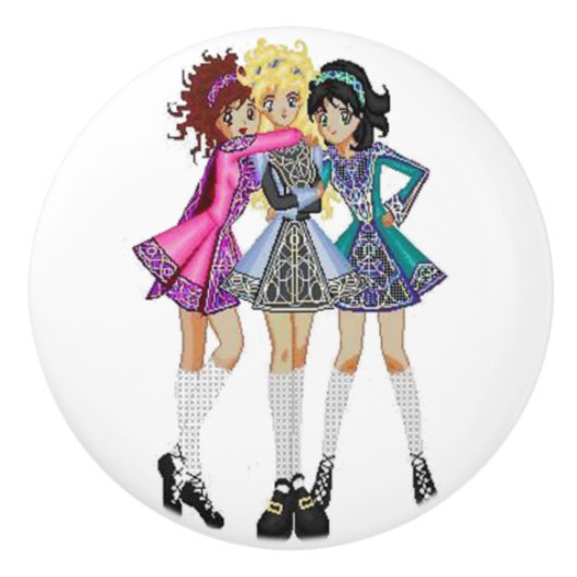 Iren-Tanz-Fach-Züge Keramikknauf (Vorderseite)