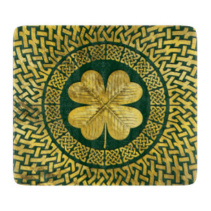 Iren vierblättriges Kleeblatt mit keltischem Schneidebrett