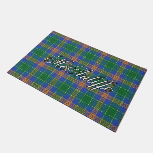 Iren-Vista-Clan MacAuliffe McAuliffe Tartan Fußmatte (Schrägansicht)