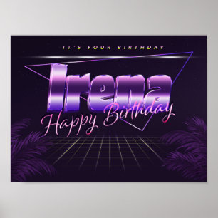 Irena Name Vorname lila retro Pfingster Poster