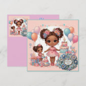 IRENE ~ Geburtstagskarte ~ Kleinkinder ~ Rosa ~ (Vorne/Hinten)