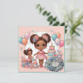 IRENE ~ Geburtstagskarte ~ Kleinkinder ~ Rosa ~ (Stehend Vorderseite)