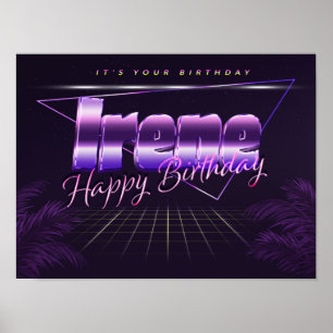 Irene Name Vorname lila retro Poster Geburtstag